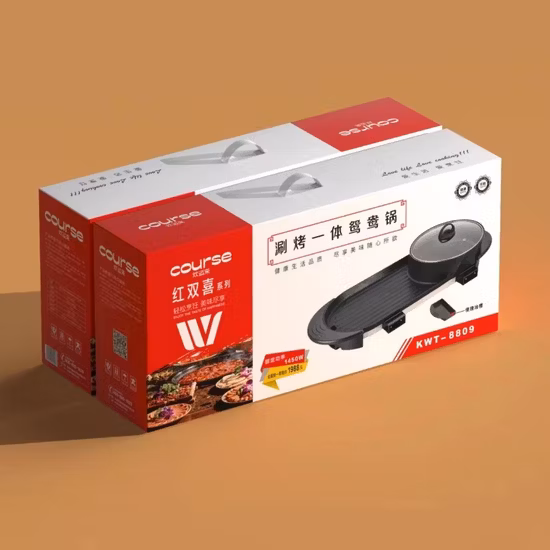 Grelha elétrica de mesa para eletrodomésticos de cozinha com 490 * 270 mm não