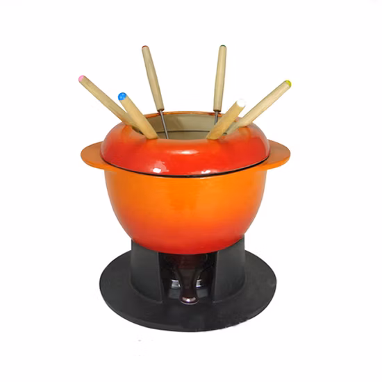 Fabricante de fondue de ferro fundido de panelas de ferro fundido esmaltado da China Fondue